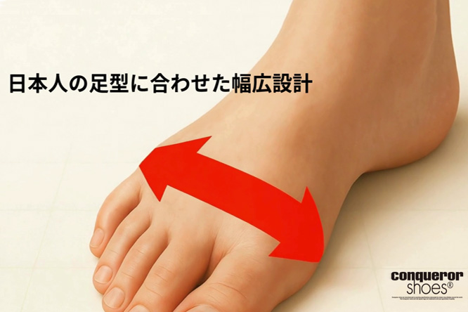 幅広の足型設計「JAPAN FIT」